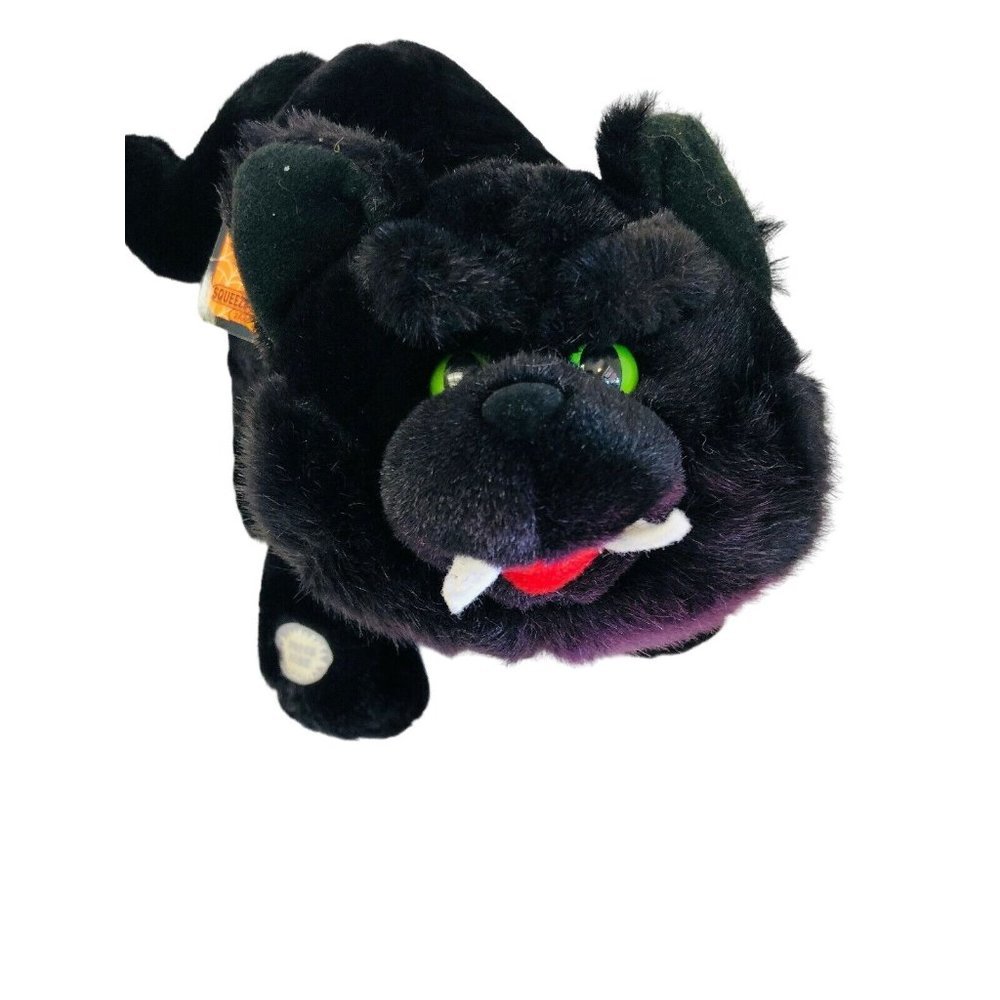 MTY International Talking Black Cat Plush Kids OS Black Halloween Squeeze & Talk